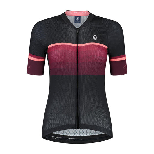 Rogelli Impress II fietsshirt dames bordeaux korte mouw voorkant.