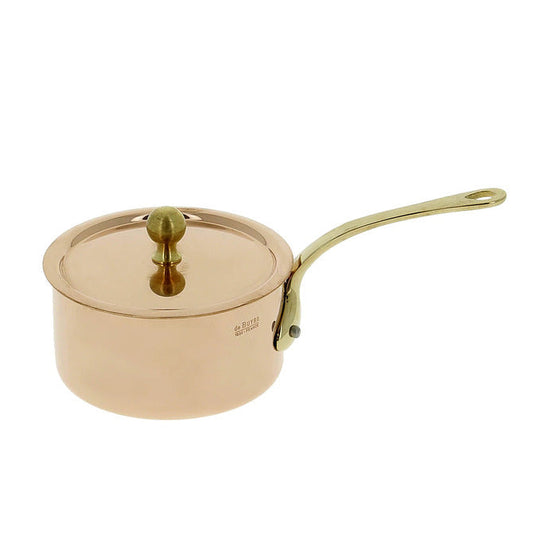 Inocuivre Saucepan and Lid with Brass Handle 3.5 inch diameter