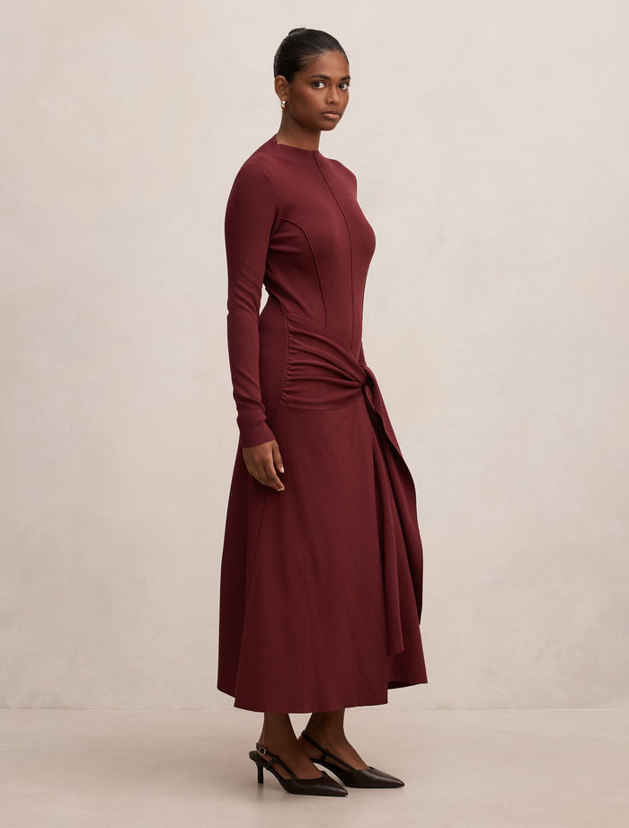 Irina Petite Long Sleeve Tie Knit Dress Forever New