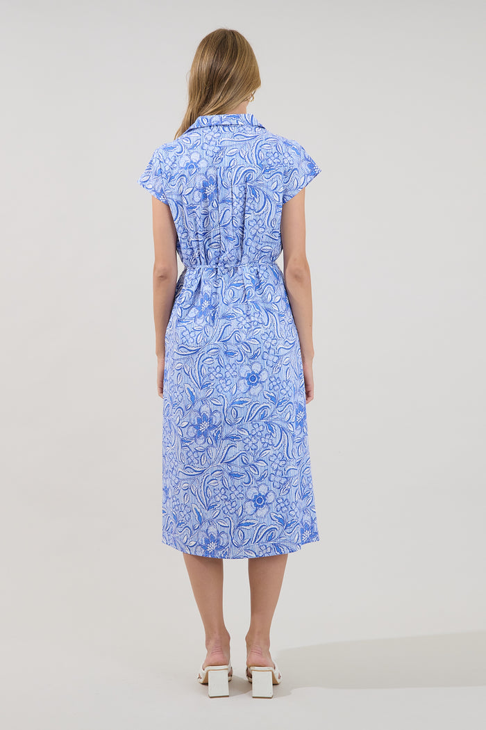 Jana Button Down Midi Dress Floral