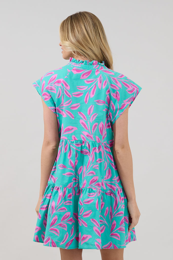 Janelly Poplin Tiered Mini Dress Palmate