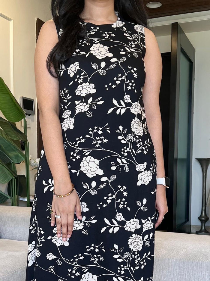 Jasmine Closed Neck Coord Set- Night Florals