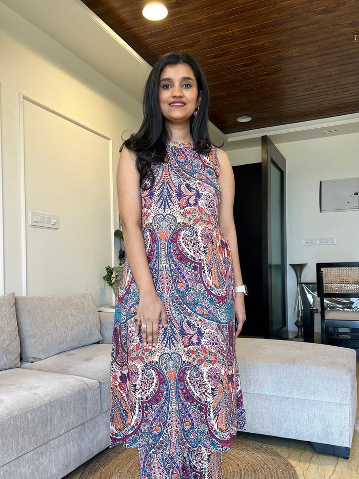 Jasmine Closed Neck Coord Sets Style- Mix Paisley