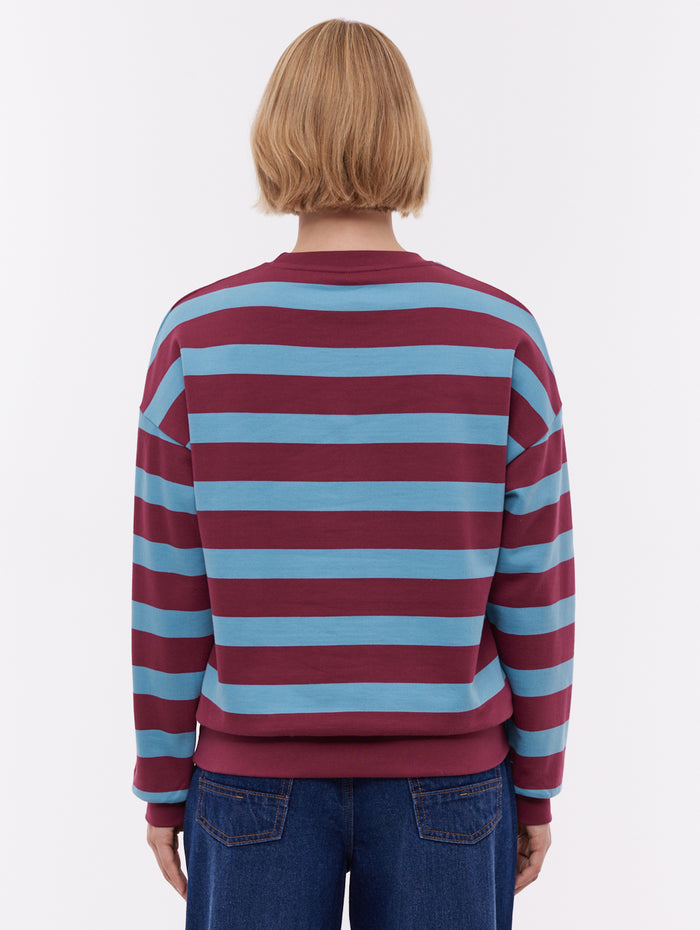 Jaye Red BU028 Crews Striped Appliqué Shot 3