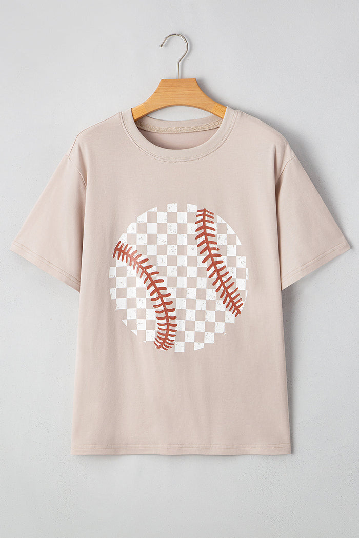 Jet Stream Checkered Baseball Graphic Tee - Graphic/Graphic Tees