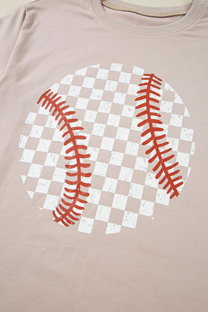 Jet Stream Checkered Baseball Graphic Tee - Graphic/Graphic Tees
