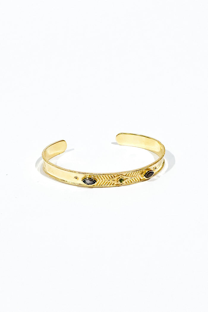 Jeweled Gold Cuff Bracelet - SexyModest Boutique