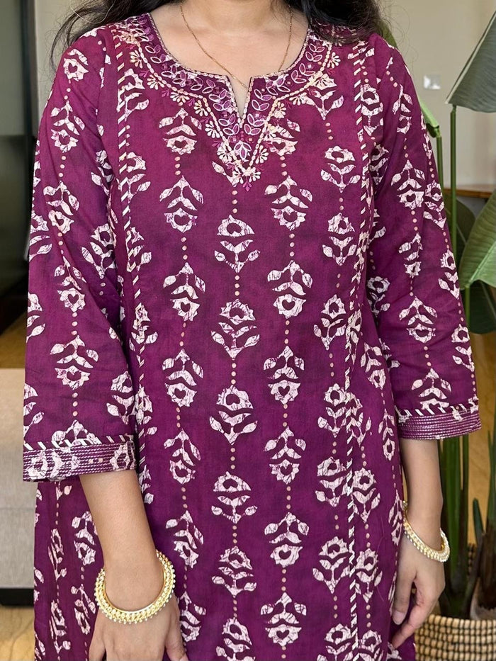 Kiara Batik Cotton Set- Violet