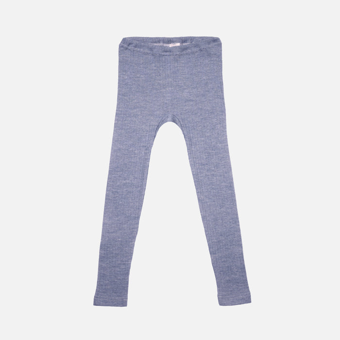 Kids Merino Wool/Cotton/Silk Leggings - Marine