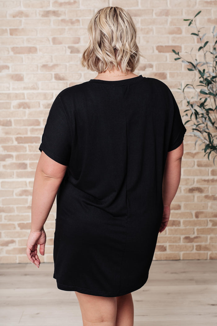 Kind Of Casual Pocket Tunic Dress Black