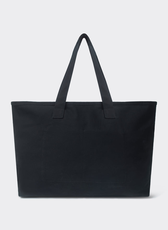 Black Percival Kingsley Large Tote Bag in 100% cotton, shown from a front-on view against a plain light background.
