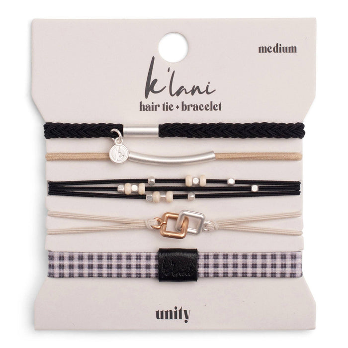 K'lani hair tie bracelets - "Unity" Interlocking Charm Hair Tie Bracelet