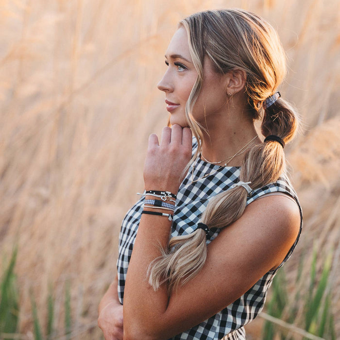 K'lani hair tie bracelets - "Unity" Interlocking Charm Hair Tie Bracelet