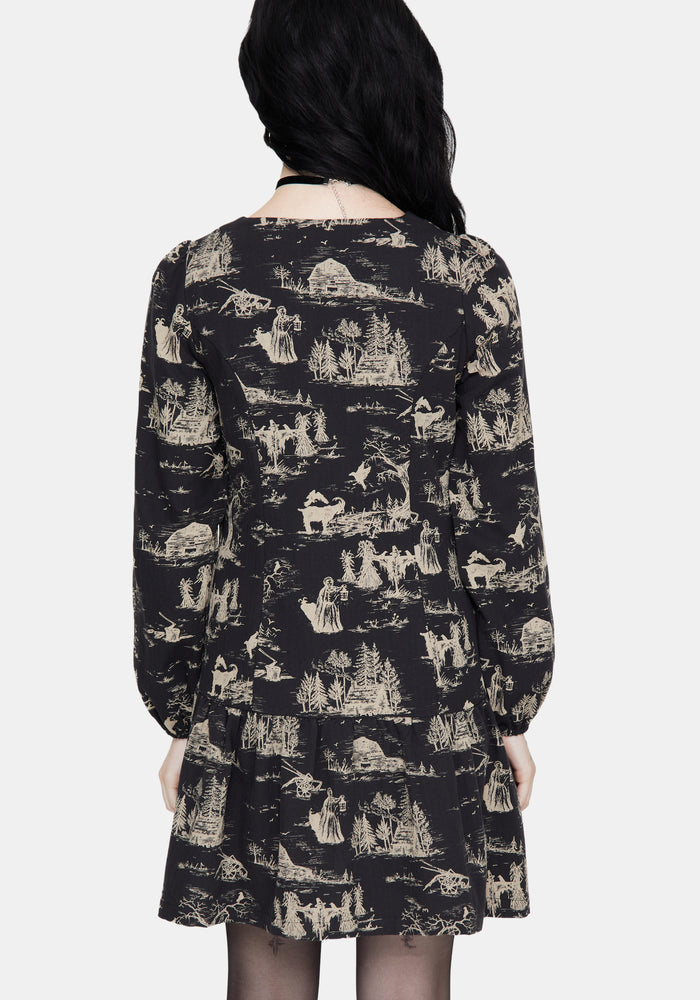 Lacelle Cotton Button Up Long Sleeve Mini Dress