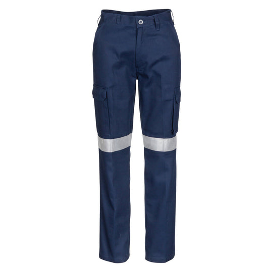 Ladies Cotton Drill Cargo Pants With 3m Reflective Tape 3323