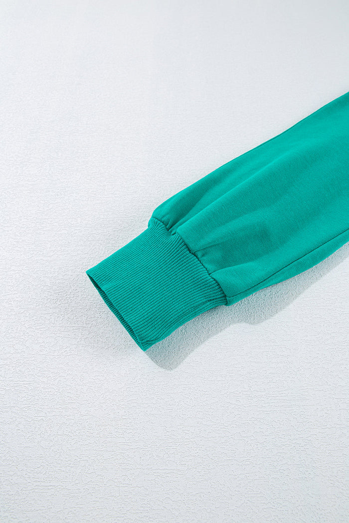 Lapis Solid Colour Mineral Wash Pullover Top and Cargo Trousers Set - Two Piece Sets/Pant Sets