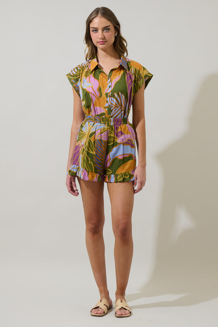 Lilburn Tropics Ramy Collared Top