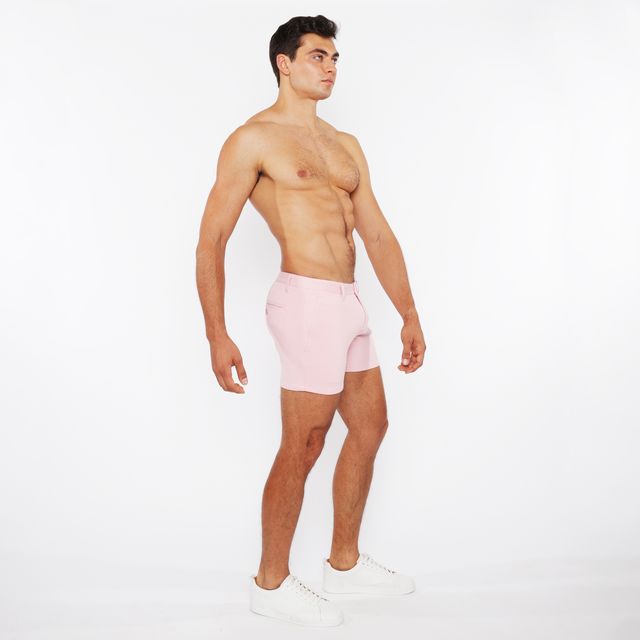 LINEN-LOOK TEXTURED SHORT W/ ZIP POCKETS