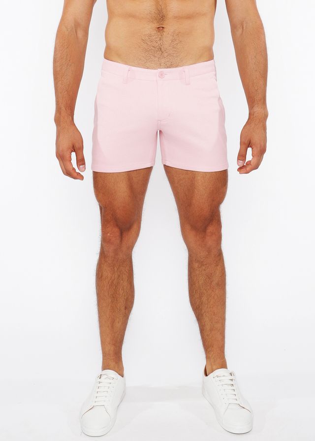 LINEN-LOOK TEXTURED SHORT W/ ZIP POCKETS