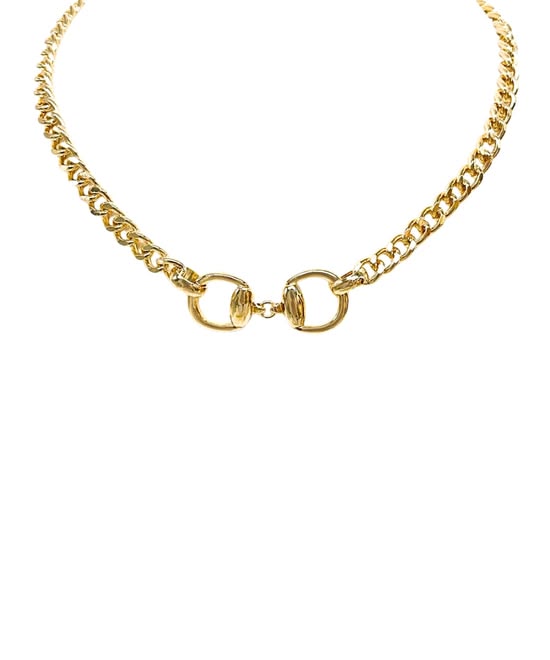 Linked Horsebit Chain Necklace