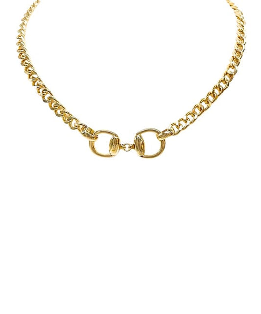 Linked Horsebit Chain Necklace