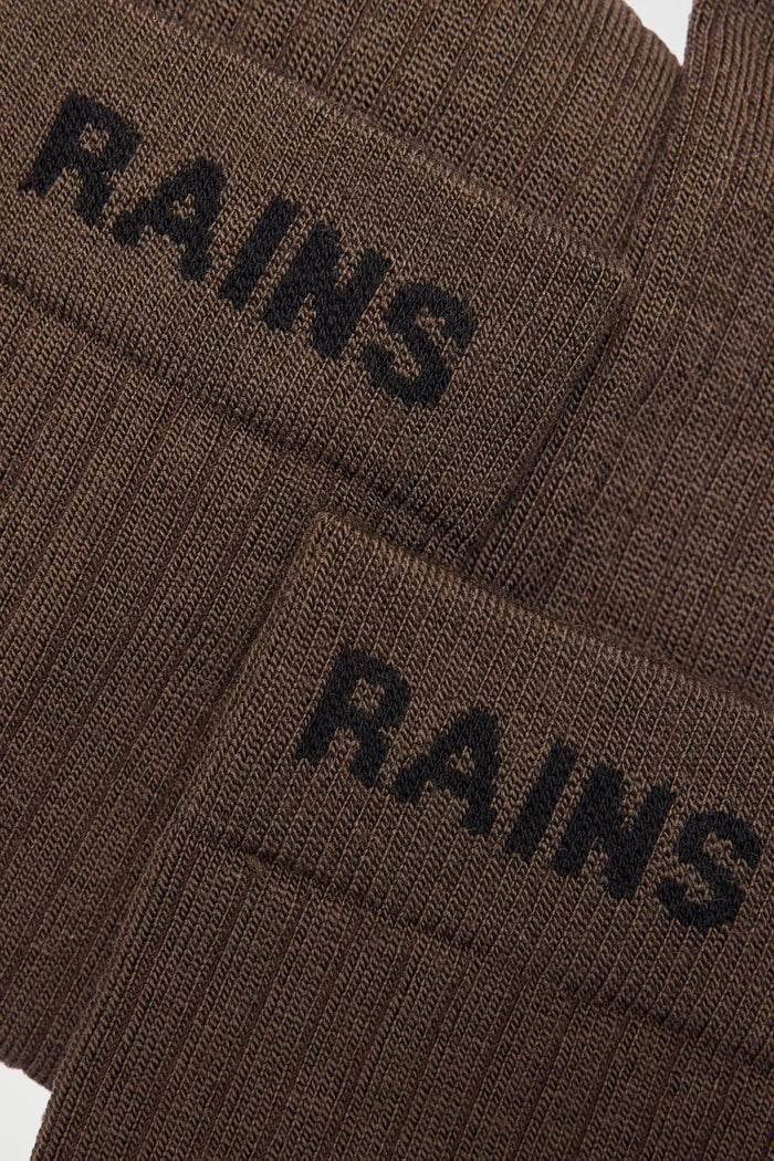 RAINS Logo Knee High Socks Bark Socks