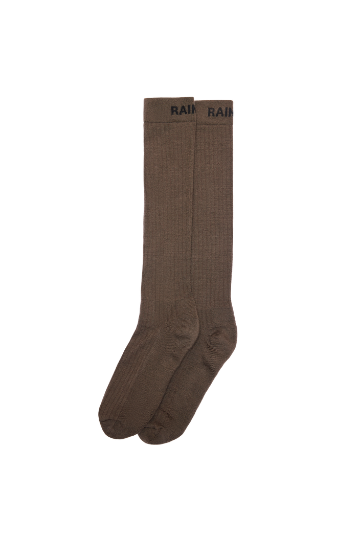 RAINS Logo Knee High Socks Bark Socks
