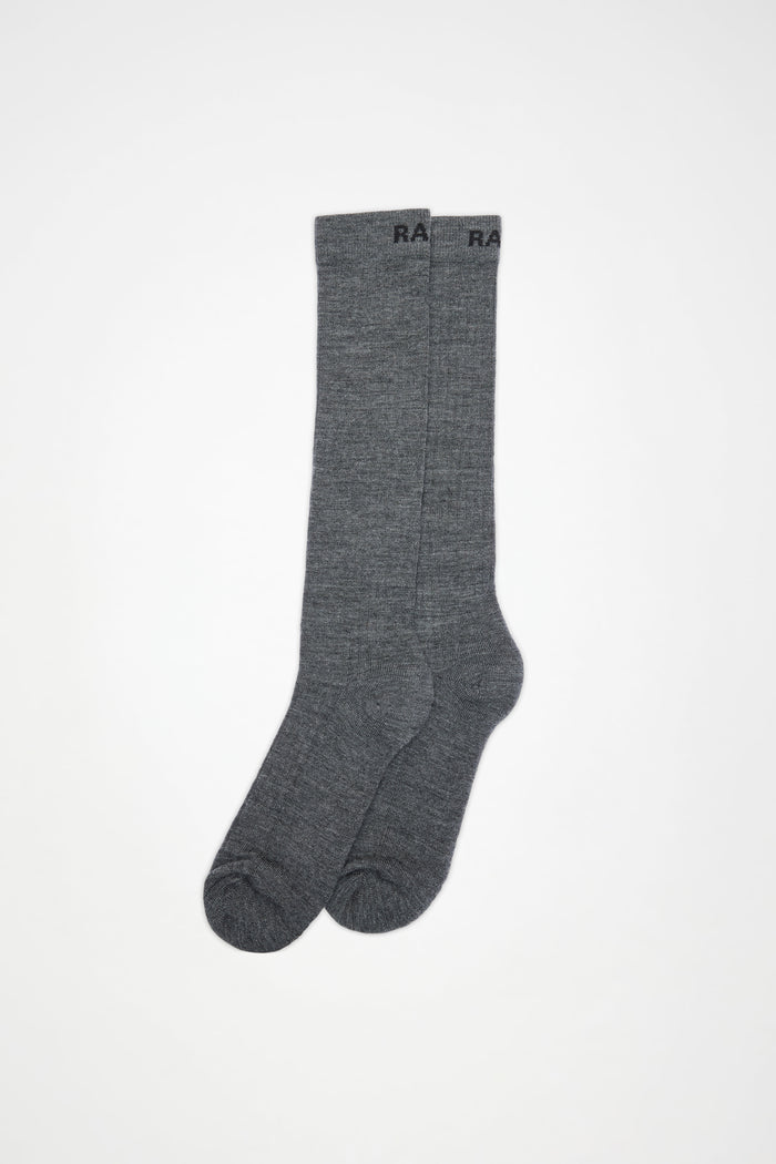 RAINS Logo Knee High Socks Dark Grey Socks