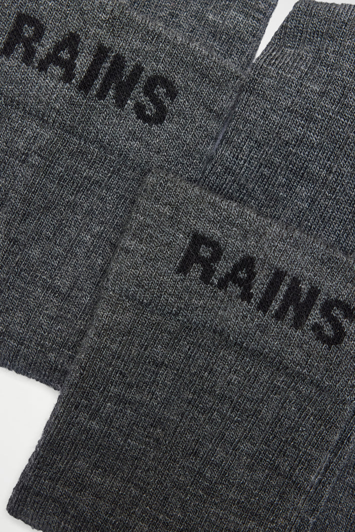 RAINS Logo Knee High Socks Dark Grey Socks