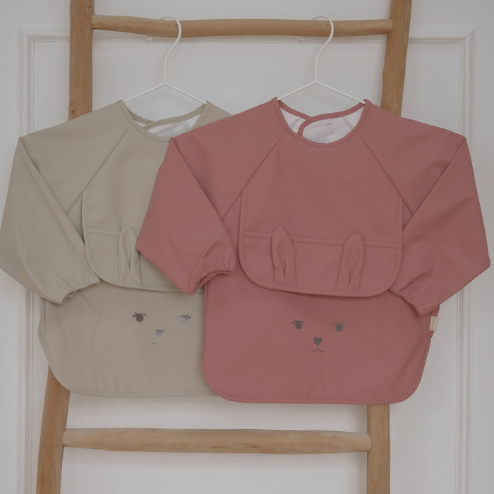Long Sleeved Bunny Bib - Ash Rose - Set of 2