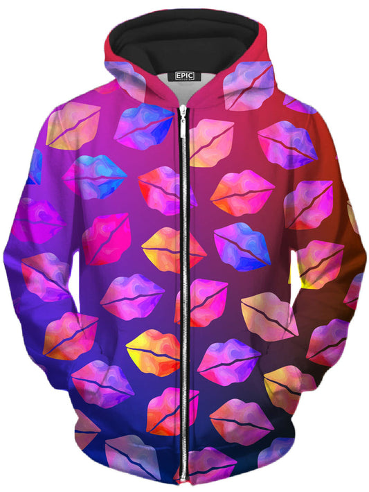 Love Lips Unisex Zip-Up Hoodie Sartoris Art Epic Hoodie