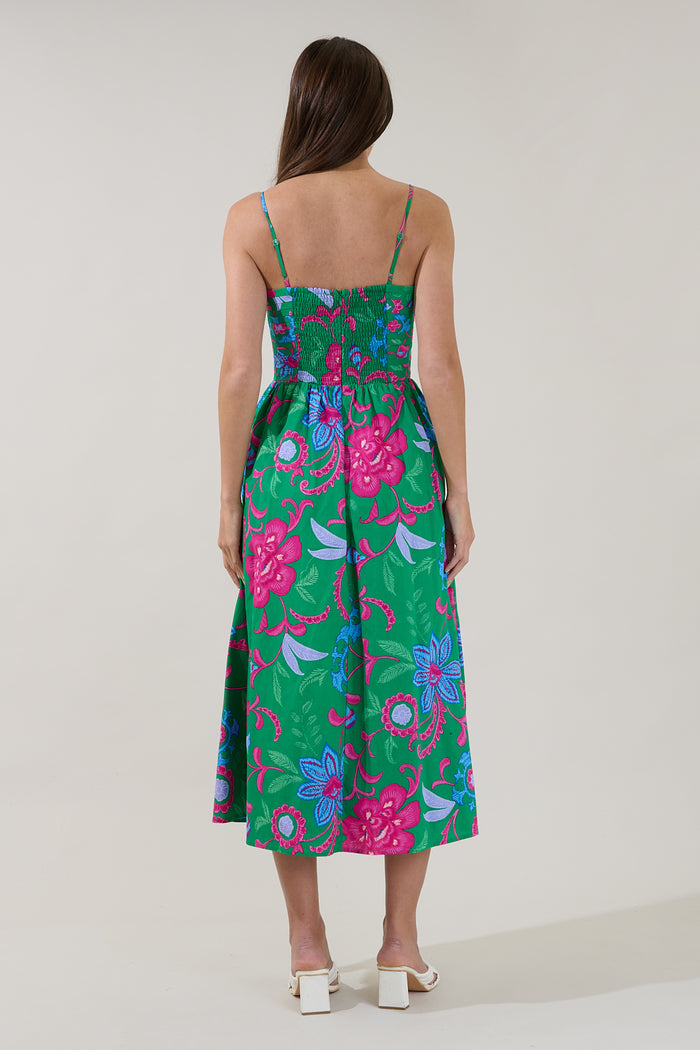 Lucero Pleated Midi Dress Cabina Floral