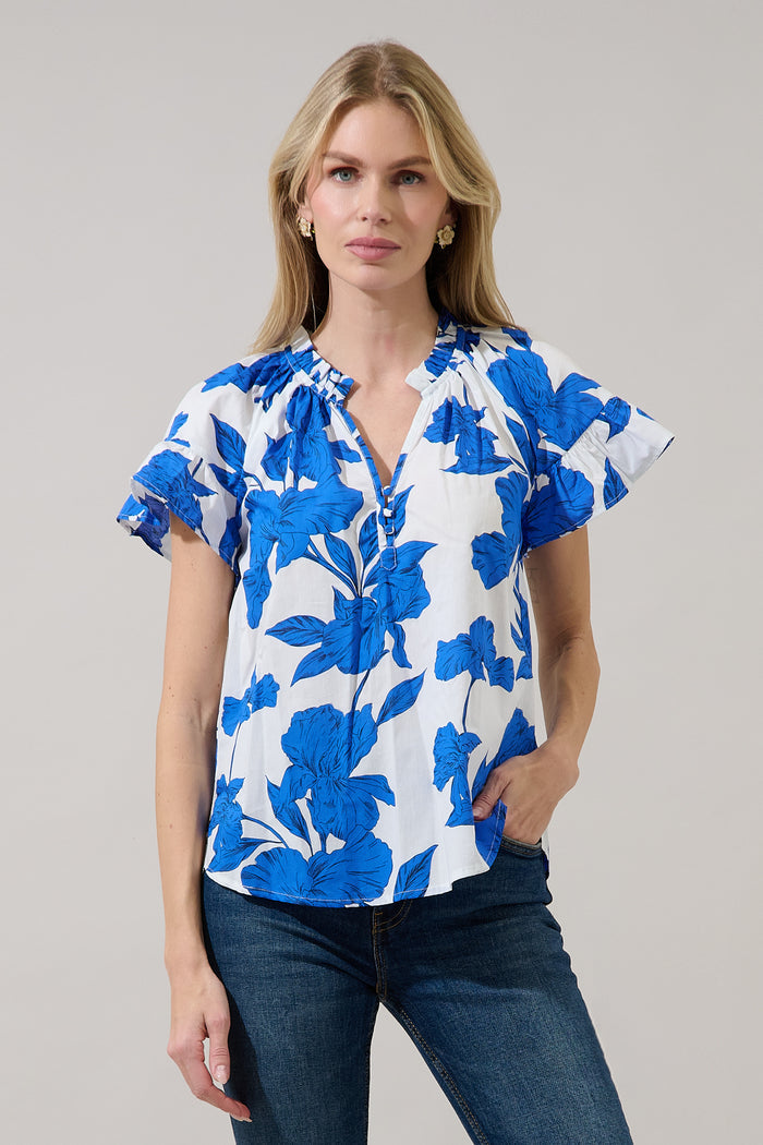 Macy Ruffle Top Gemmi Floral