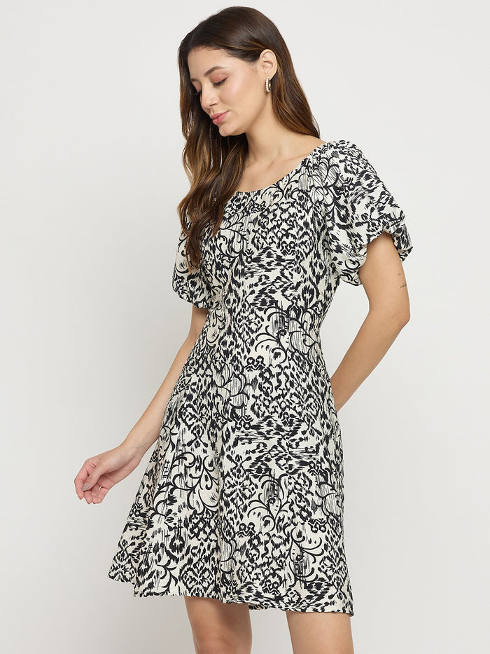 Madame Black Rayon Blend Dress