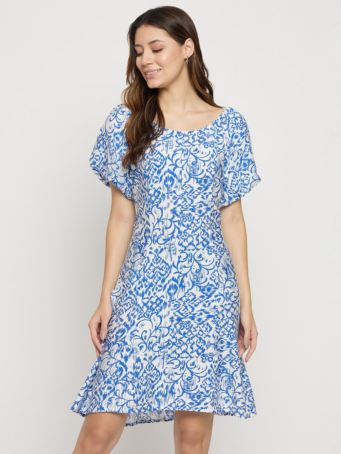 Madame Blue Rayon Blend Dress