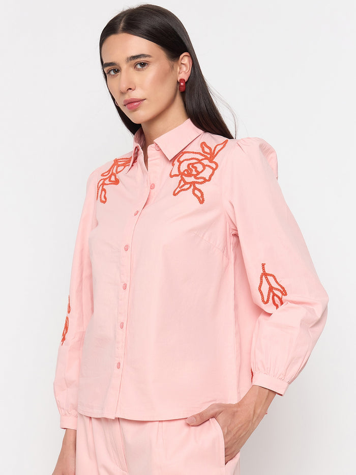 Madame Blush Pink Cotton Shirt