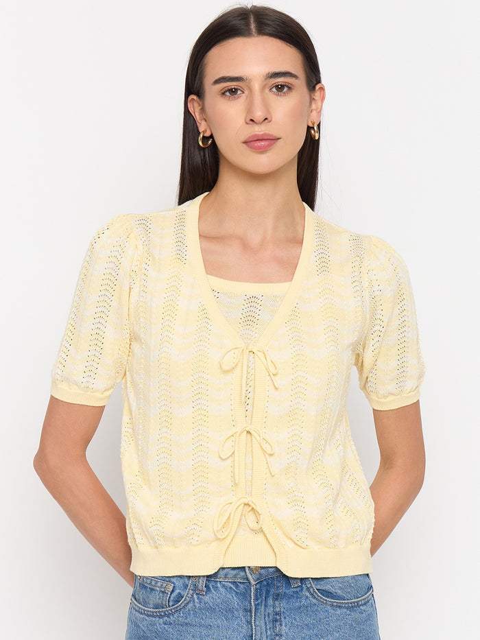 Madame Butter Yellow Cotton Knit Top