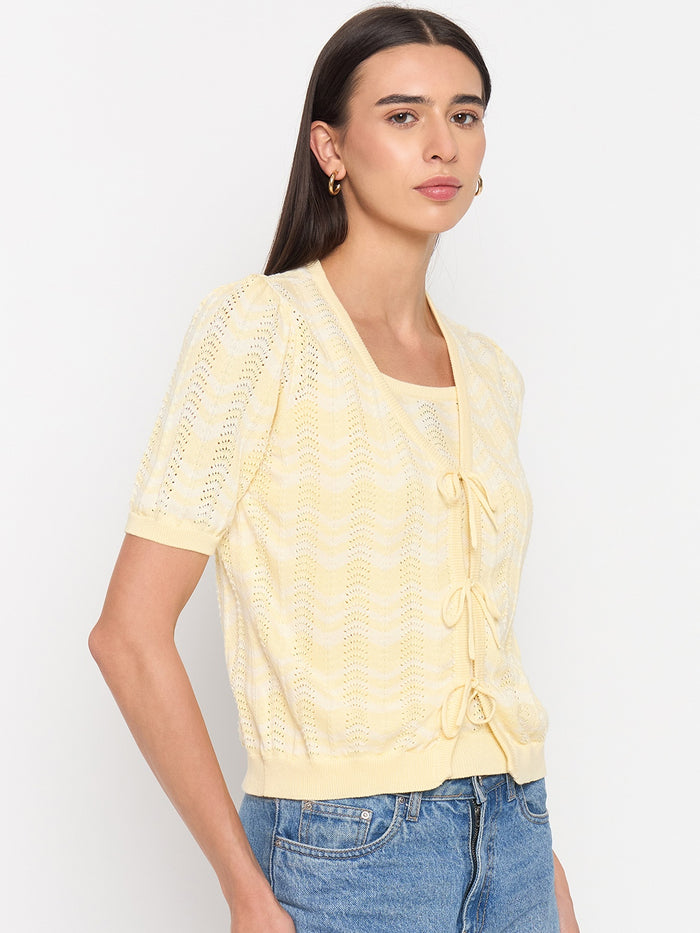 Madame Butter Yellow Cotton Knit Top