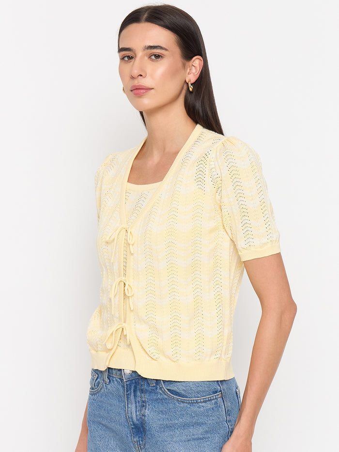 Madame Butter Yellow Cotton Knit Top