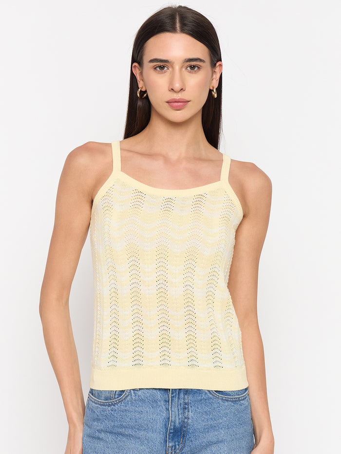 Madame Butter Yellow Cotton Knit Top
