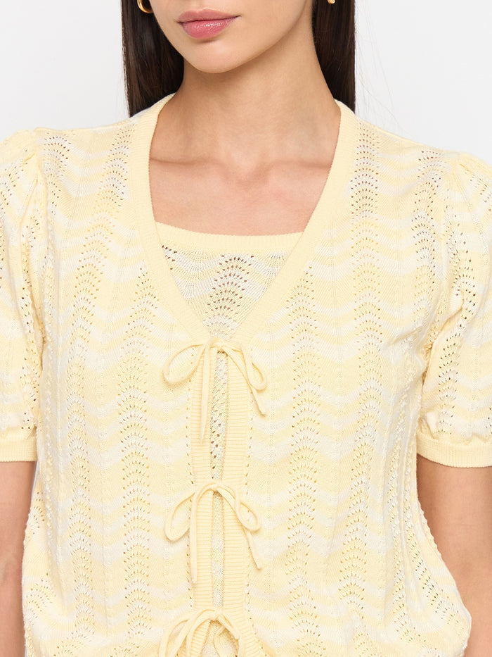 Madame Butter Yellow Cotton Knit Top