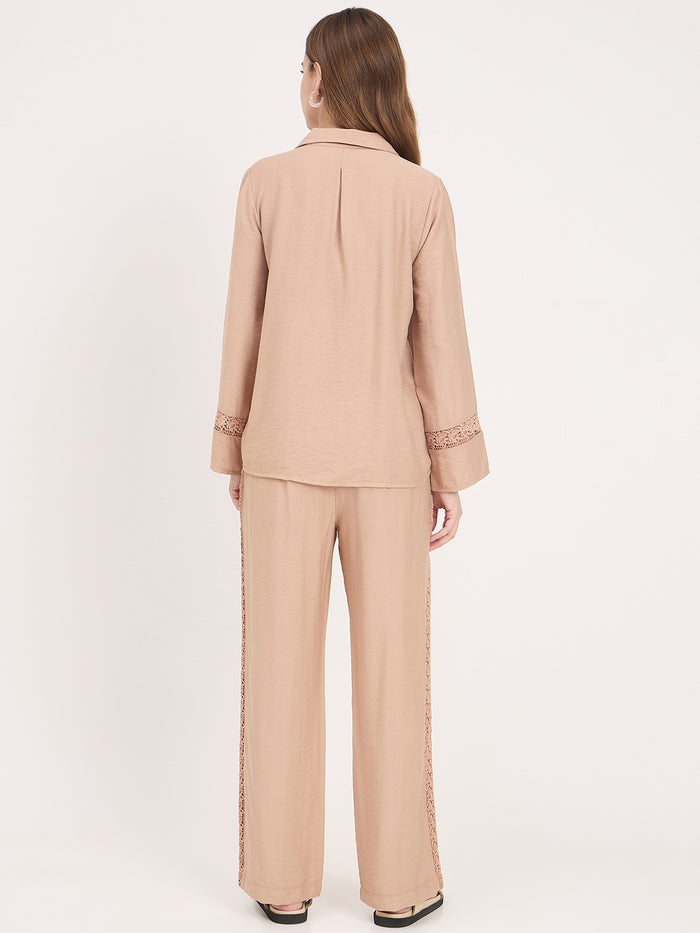 Madame Clay Rayon Collared Full Sleeve Co-ord Set