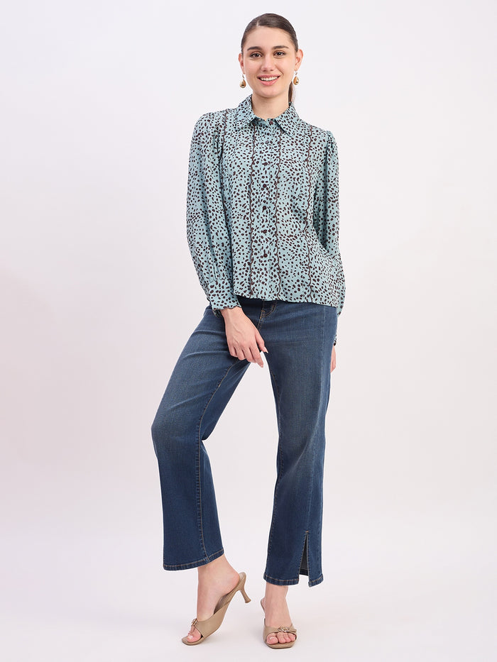 Madame Mint Printed Full Sleeve Shirt