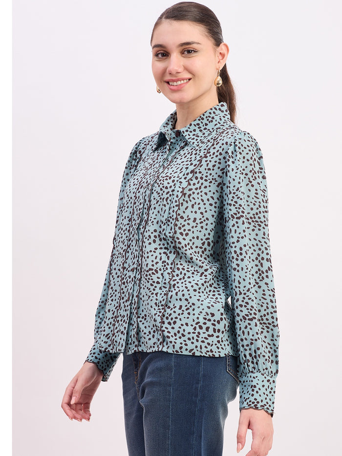 Madame Mint Printed Full Sleeve Shirt