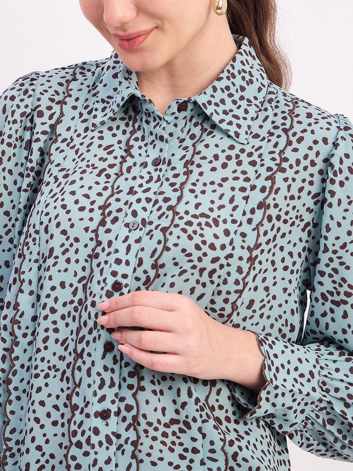Madame Mint Printed Full Sleeve Shirt