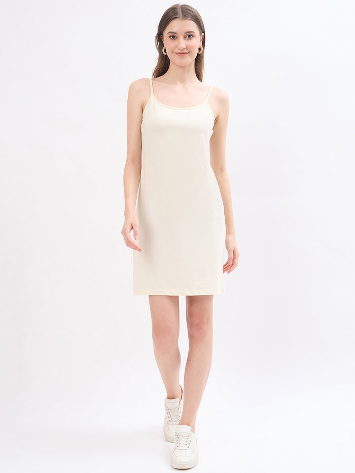 Madame Striped Beige Cotton Dress