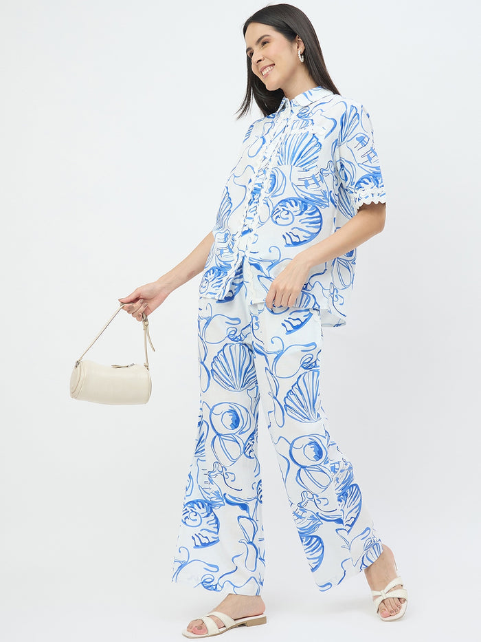 Madame White Printed Co-ord Set