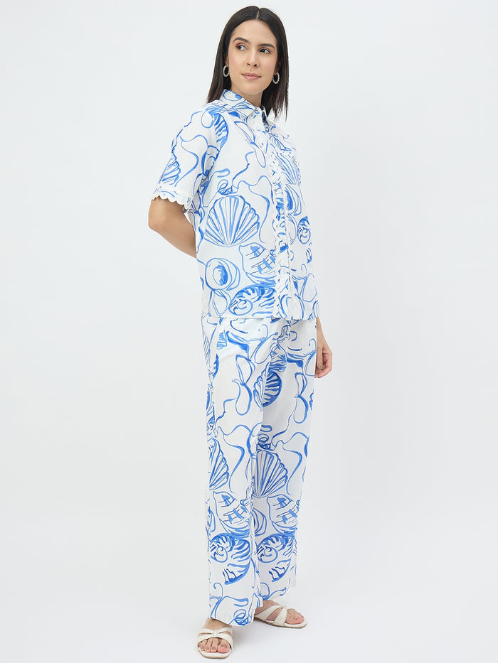 Madame White Printed Co-ord Set