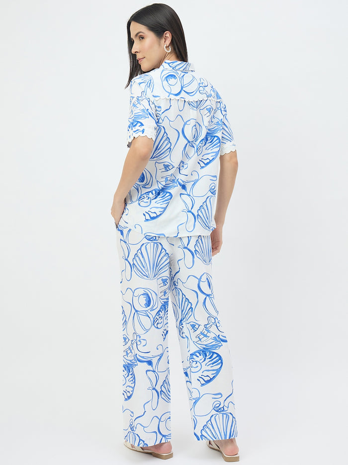 Madame White Printed Co-ord Set