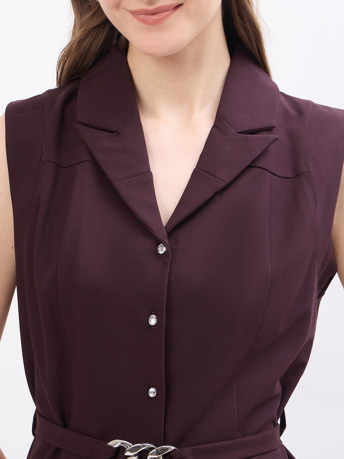 Madame Wine Viscose Blend Blazer Dress